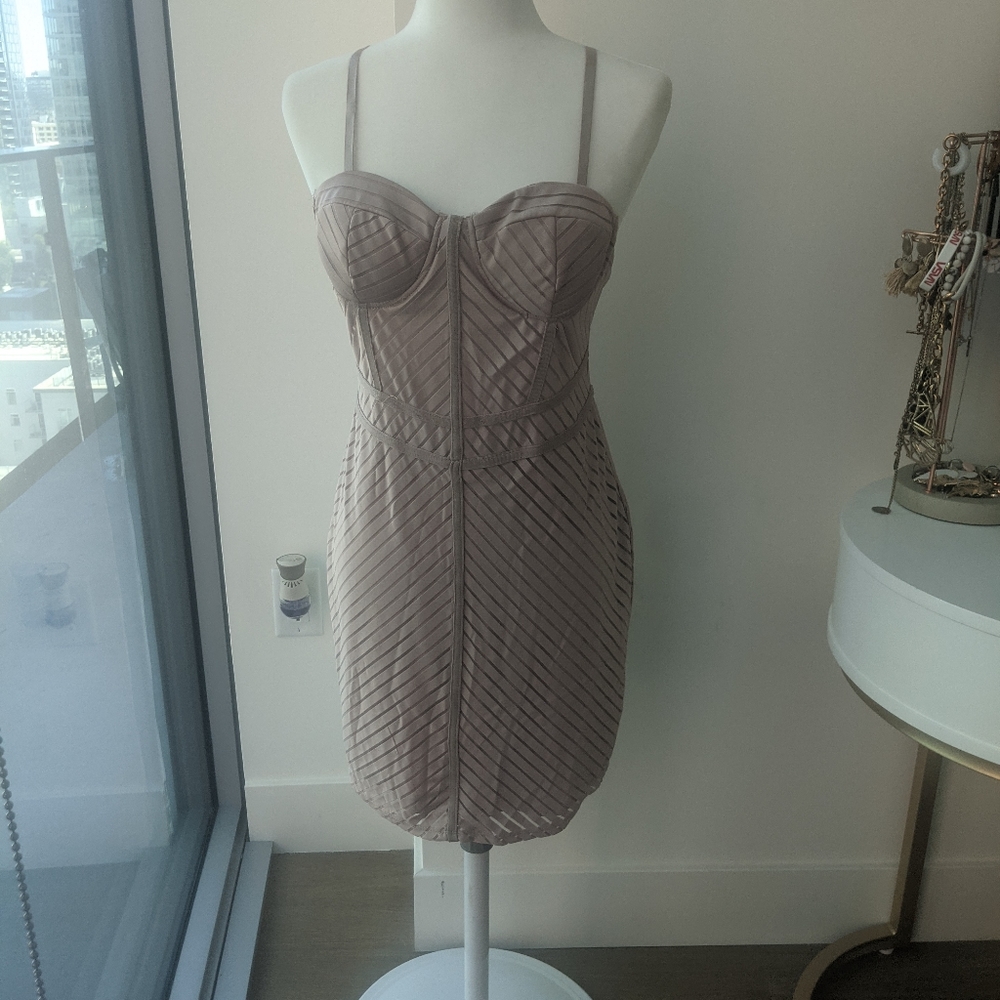 Pink bustier bodice dress
